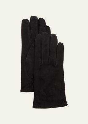 Men's Cashmere-Lined Suede Gloves