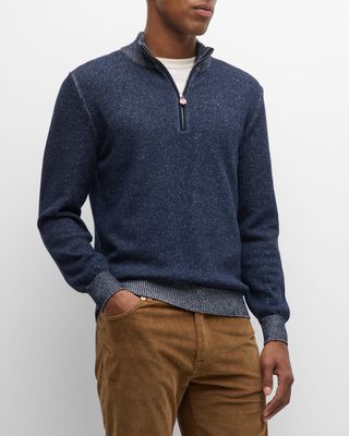 Men's Cashmere Melange Quarter-Zip Sweater