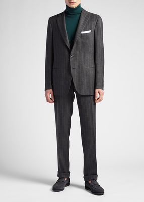 Men's Cashmere Pinstripe Suit