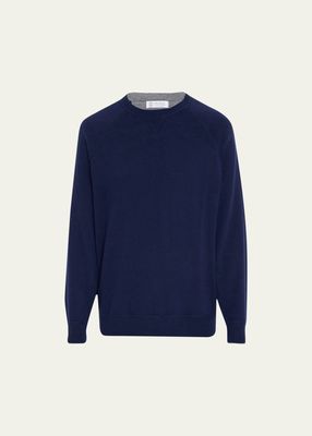 Men's Cashmere Raglan Crewneck Sweater