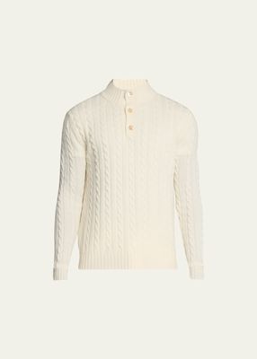 Men's Cashmere Rib-Knit Full-Zip Sweater