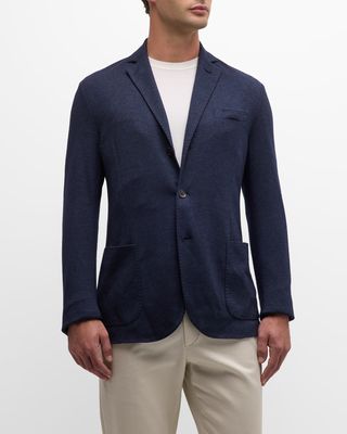 Men's Cashmere-Silk Jersey Sweater Jacket