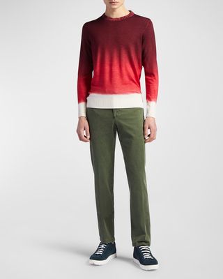 Men's Cashmere-Silk Ombré Crewneck Sweater