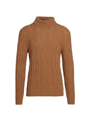 Men's Cashmere Turtleneck Sweater - Caramello - Size 38