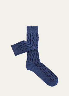 Men's Cashmere-Viscose Crew Socks