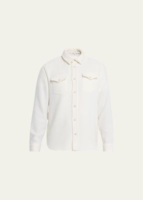 Men's Cashmere Western Shirt with Moonstone Snaps