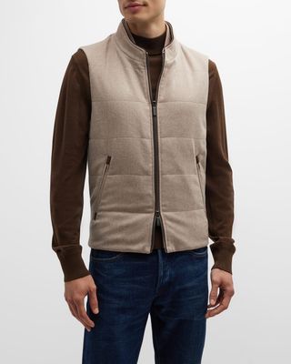 Men's Cashmere-Wool Full-Zip Vest
