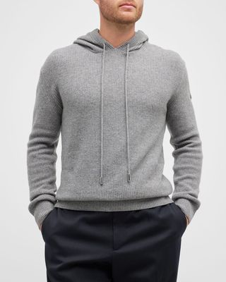 Men's Cashmere-Wool Pullover Hoodie
