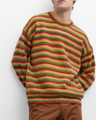 Men's Cashmere-Wool Striped Sweater