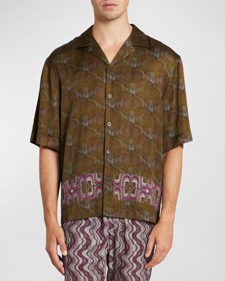 Men's Cassi Embroidered Camp Shirt