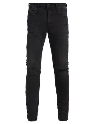 Men's Cayenne Distressed Stretch Super Skinny Jeans - Black - Size 30 - Black - Size 30