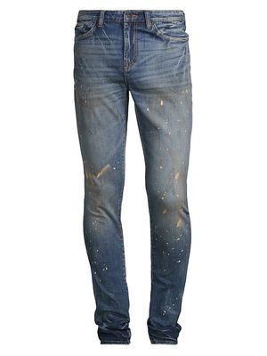 Men's Cayenne Distressed Stretch Super Skinny Jeans - Bleach Splash - Size 30 - Bleach Splash - Size 30