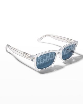 Men's CD Link Transparent Oblique Sunglasses