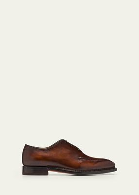 Men's Cellini Apron-Toe Leather Oxfords