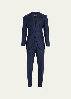 Men's Centoventimila Tonal Plaid Wool Suit