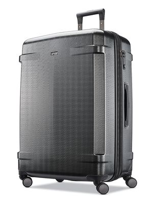 Men's Century Deluxe Extended Journey Expendable Spinner Suitcase - Black Gunmetal