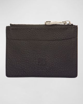 Men's Cestello Leather Zip Card Case