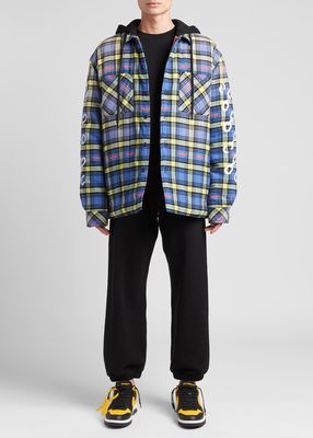 Men's Chain Arrow Check Flannel Jacket