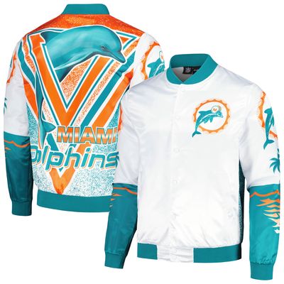 Men's Chalk Line Aqua Miami Dolphins Fanimation Satin Full-Snap Jacket