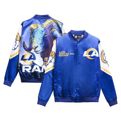 Men's Chalk Line Royal Los Angeles Rams Fanimation Satin Full-Snap Jacket