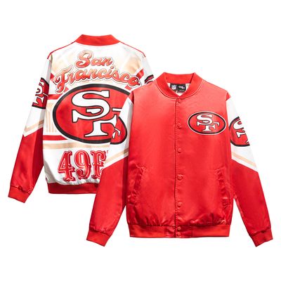 Men's Chalk Line Scarlet San Francisco 49ers Fanimation Satin Full-Snap Jacket