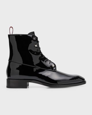 Men's Chambeliboot Night Strass Patent Leather Piercing Lace-Up Boots