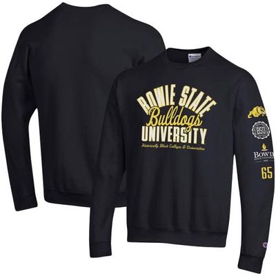 Men's Champion Black Bowie State Bulldogs 2-Hit Powerblend Pullover Sweatshirt
