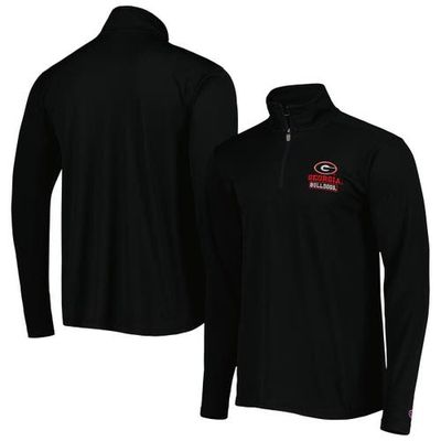 Men's Champion Black Georgia Bulldogs Textured Quarter-Zip Jacket