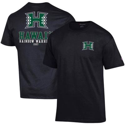 Men's Champion Black Hawaii Warriors Stack 2-Hit T-Shirt