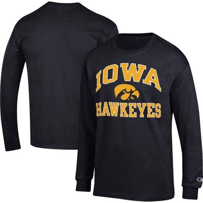 Men's Champion Black Iowa Hawkeyes High Motor Long Sleeve T-Shirt