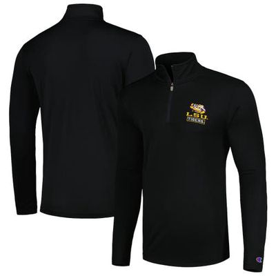 Men's Champion Black LSU Tigers Textured Quarter-Zip Jacket