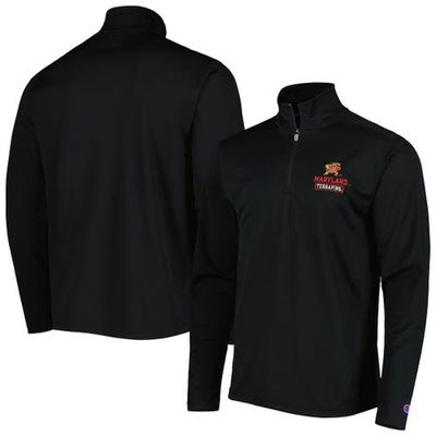 Men's Champion Black Maryland Terrapins Textured Quarter-Zip Jacket
