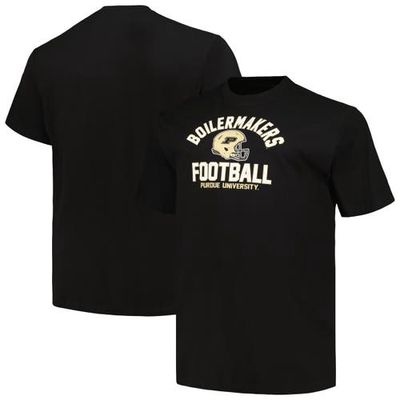 Men's Champion Black Purdue Boilermakers Big & Tall Football Helmet T-Shirt