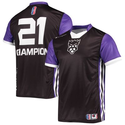 Men's Champion Black/Purple Kings Guard Gaming Authentic Jersey V-Neck T-Shirt