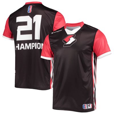 Men's Champion Black/Red Blazers Gaming Authentic Jersey V-Neck T-Shirt