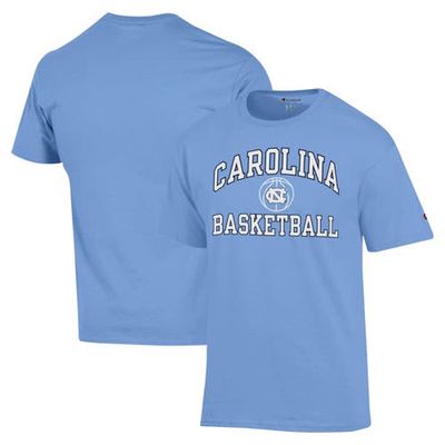 Men's Champion Carolina Blue North Carolina Tar Heels Basketball Icon T-Shirt in Light Blue