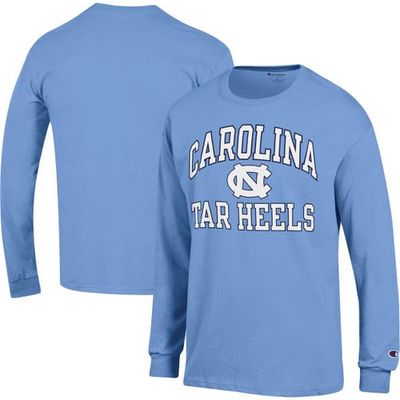 Men's Champion Carolina Blue North Carolina Tar Heels High Motor Long Sleeve T-Shirt in Light Blue
