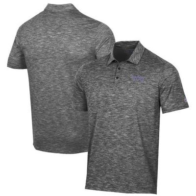 Men's Champion Charcoal TCU Horned Frogs Micro Mesh Polo