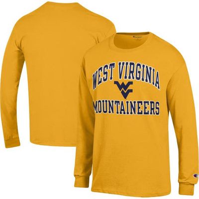 Men's Champion Gold West Virginia Mountaineers High Motor Long Sleeve T-Shirt