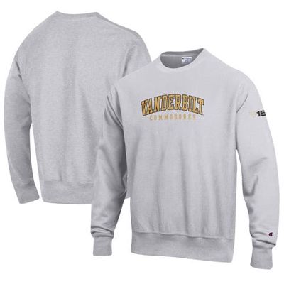 Men's Champion Gray Vanderbilt Commodores 150th Anniversary Reverse Weave Arch Logo Pullover Sweatshirt