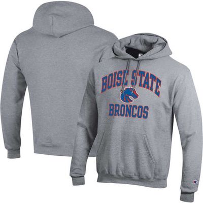 Men's Champion Heather Gray Boise State Broncos High Motor Pullover Hoodie