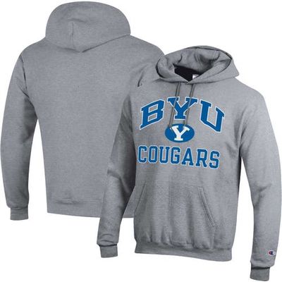 Men's Champion Heather Gray BYU Cougars High Motor Pullover Hoodie