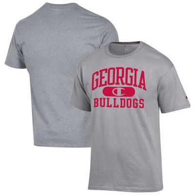 Men's Champion Heather Gray Georgia Bulldogs Arch Pill T-Shirt