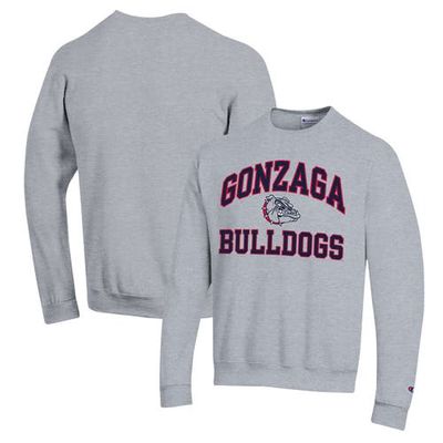 Men's Champion Heather Gray Gonzaga Bulldogs High Motor Pullover Sweatshirt