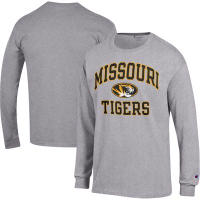 Men's Champion Heather Gray Missouri Tigers High Motor Long Sleeve T-Shirt