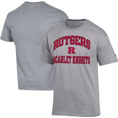 Men's Champion Heather Gray Rutgers Scarlet Knights High Motor T-Shirt
