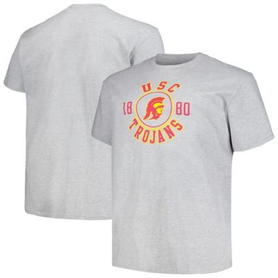 Men's Champion Heather Gray USC Trojans Big & Tall Circle Logo T-Shirt