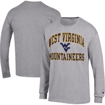 Men's Champion Heather Gray West Virginia Mountaineers High Motor Long Sleeve T-Shirt