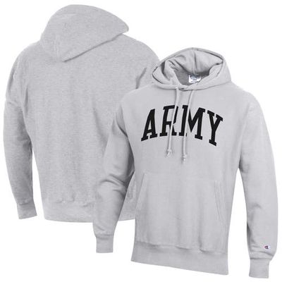 Men's Champion Heathered Gray Army Black Knights Team Arch Reverse Weave Pullover Hoodie in Heather Gray