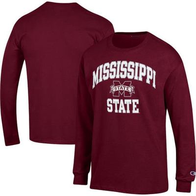 Men's Champion Maroon Mississippi State Bulldogs High Motor Long Sleeve T-Shirt
